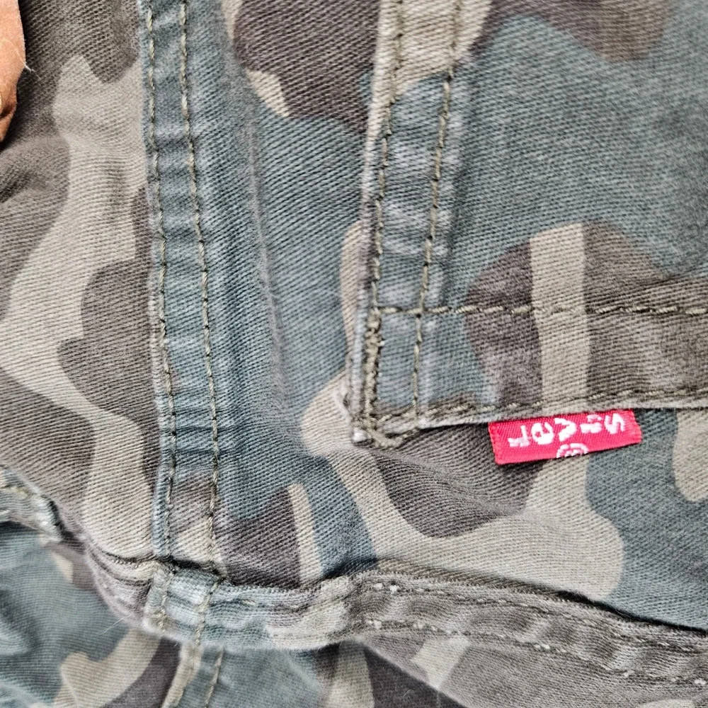 Levis Boys Camo Jogger Pants Green Brown Size 12 Reg Elastic Waist Drawstring
